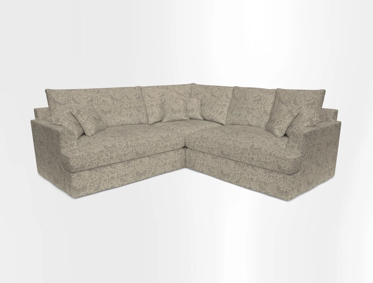 Slingsby Small Fitted Cover Corner Unit LHF & RHF in Two Tone Plain Biscuit.  Loose cover version available