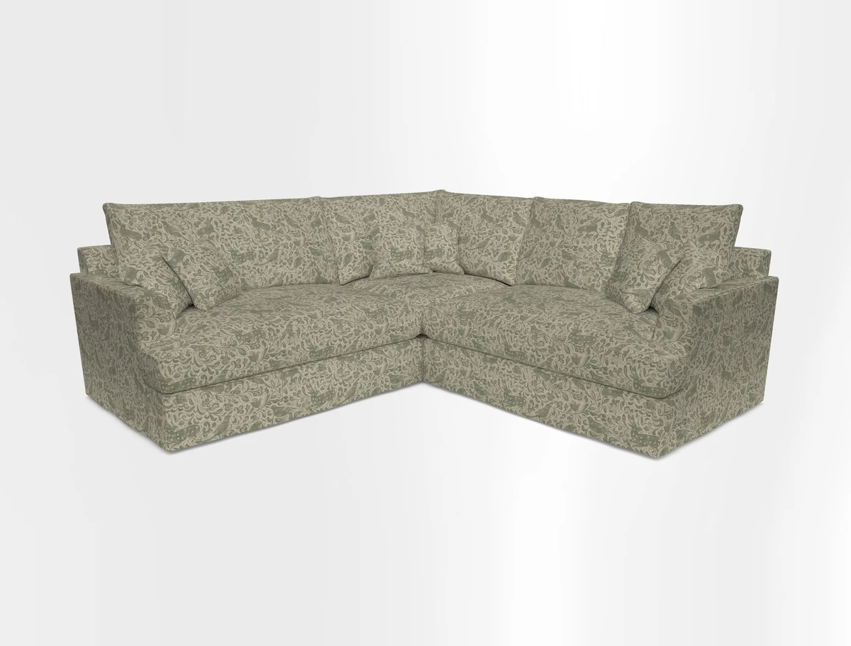 Slingsby Small Fitted Cover Corner Unit LHF & RHF in Two Tone Plain Biscuit.  Loose cover version available