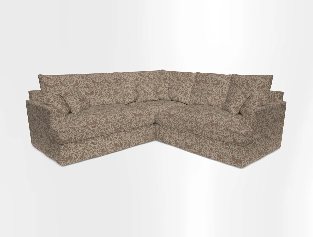 Slingsby Small Fitted Cover Corner Unit LHF & RHF in Two Tone Plain Biscuit.  Loose cover version available