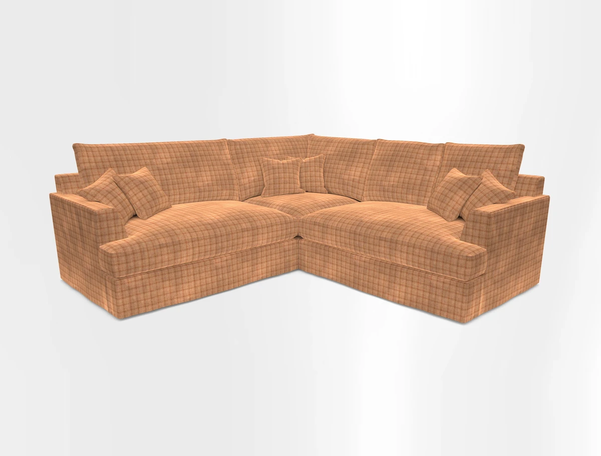 Slingsby Small Fitted Cover Corner Unit LHF & RHF in Two Tone Plain Biscuit.  Loose cover version available