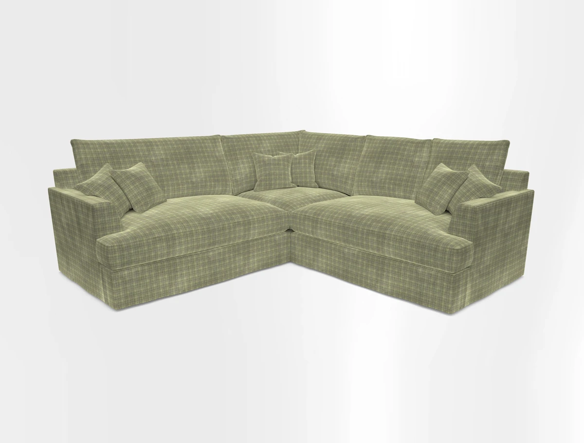 Slingsby Small Fitted Cover Corner Unit LHF & RHF in Two Tone Plain Biscuit.  Loose cover version available