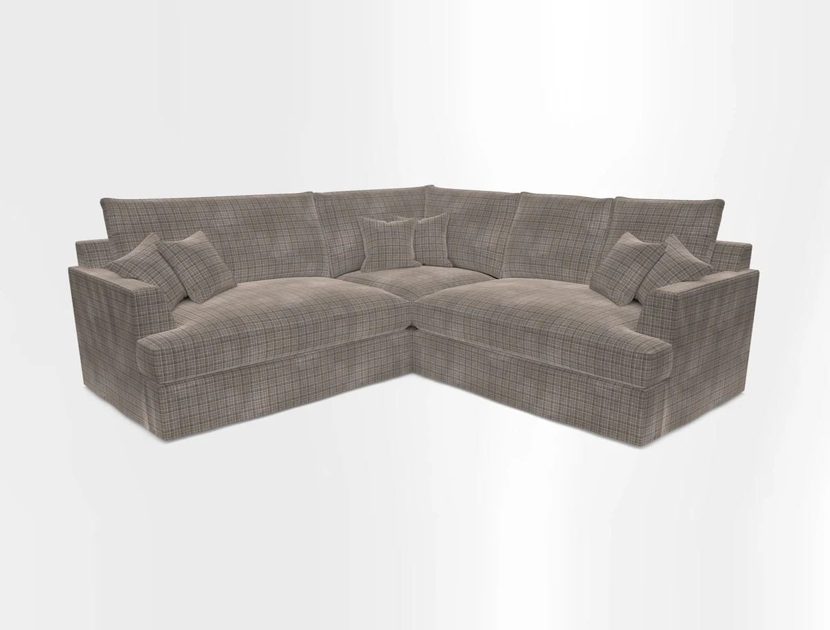 Slingsby Small Fitted Cover Corner Unit LHF & RHF in Two Tone Plain Biscuit.  Loose cover version available