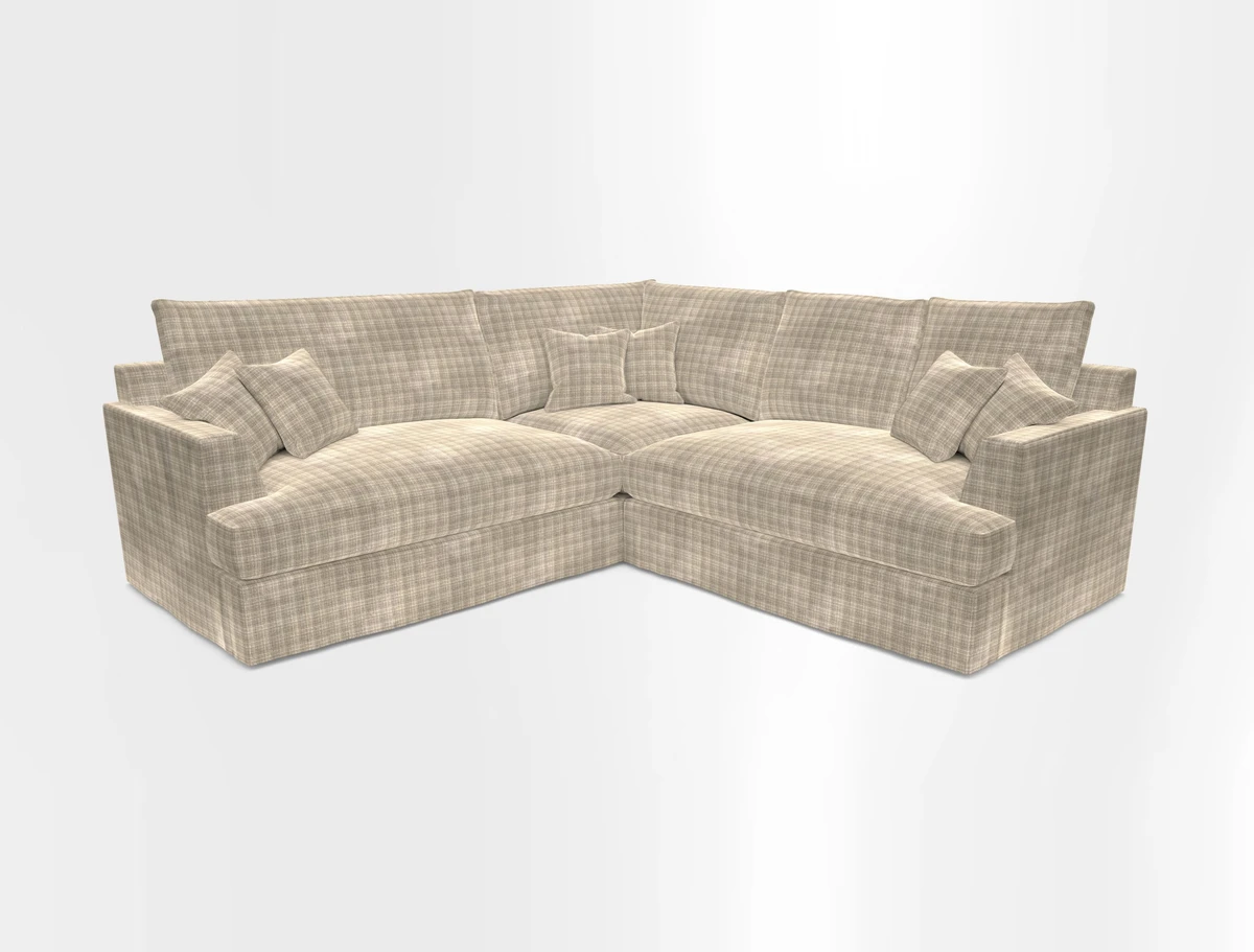 Slingsby Small Fitted Cover Corner Unit LHF & RHF in Two Tone Plain Biscuit.  Loose cover version available