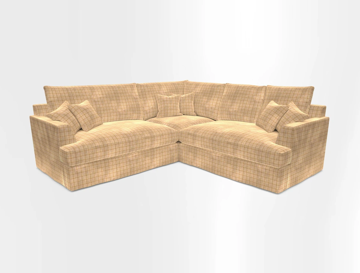 Slingsby Small Fitted Cover Corner Unit LHF & RHF in Two Tone Plain Biscuit.  Loose cover version available