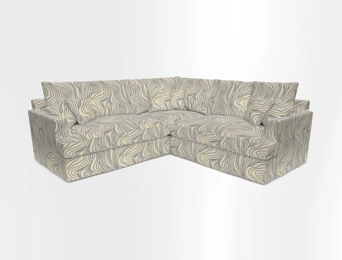 Slingsby Small Fitted Cover Corner Unit LHF & RHF in Two Tone Plain Biscuit.  Loose cover version available