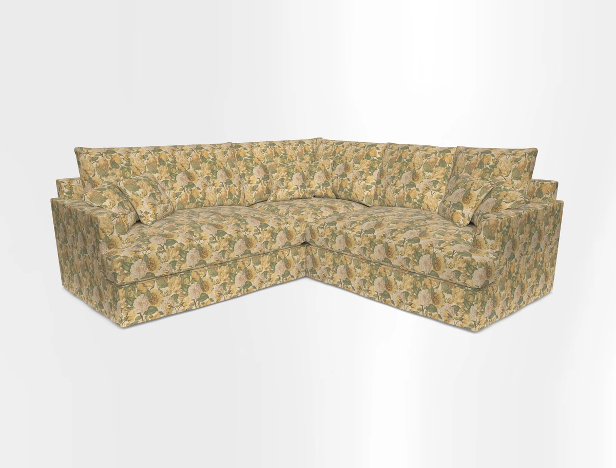 Slingsby Small Fitted Cover Corner Unit LHF & RHF in Two Tone Plain Biscuit.  Loose cover version available