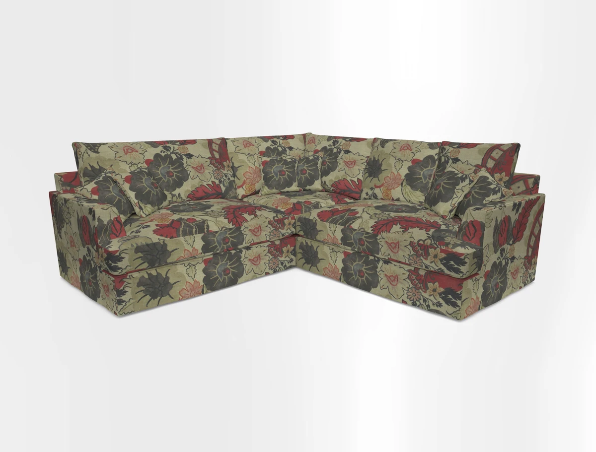 Slingsby Small Fitted Cover Corner Unit LHF & RHF in Two Tone Plain Biscuit.  Loose cover version available