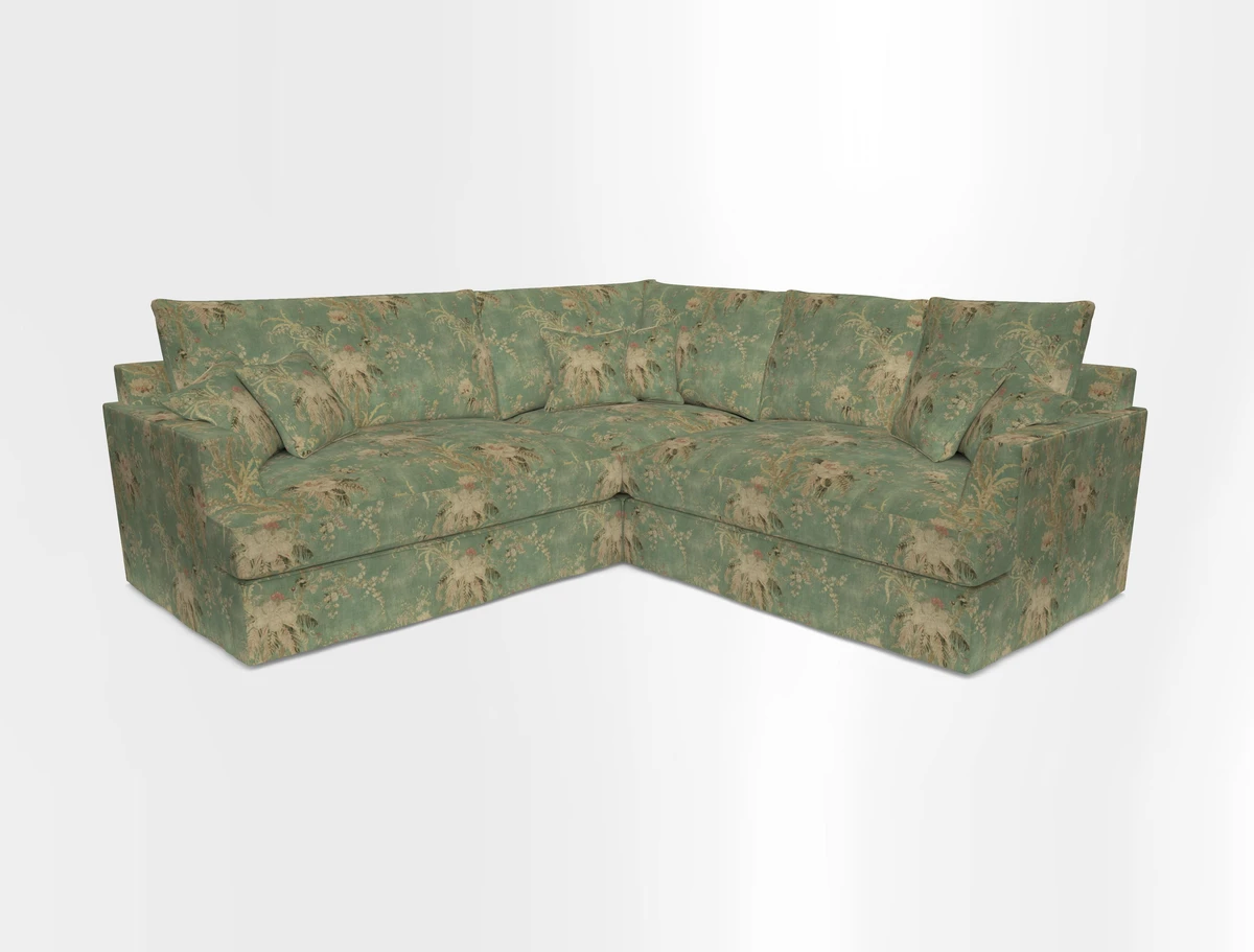 Slingsby Small Fitted Cover Corner Unit LHF & RHF in Two Tone Plain Biscuit.  Loose cover version available