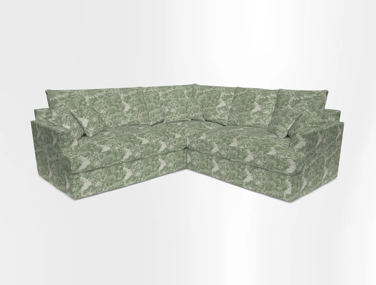 Slingsby Small Fitted Cover Corner Unit LHF & RHF in Two Tone Plain Biscuit.  Loose cover version available