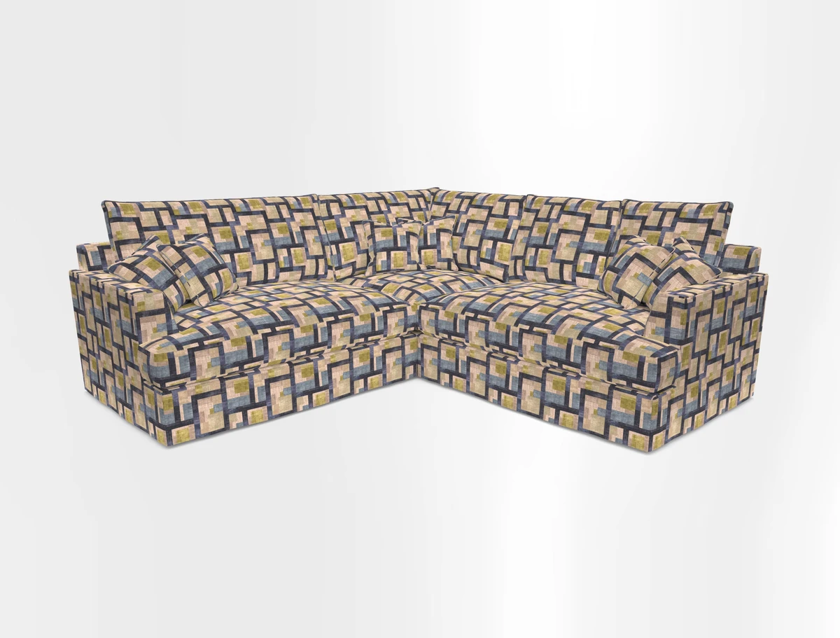 Slingsby Small Fitted Cover Corner Unit LHF & RHF in Two Tone Plain Biscuit.  Loose cover version available