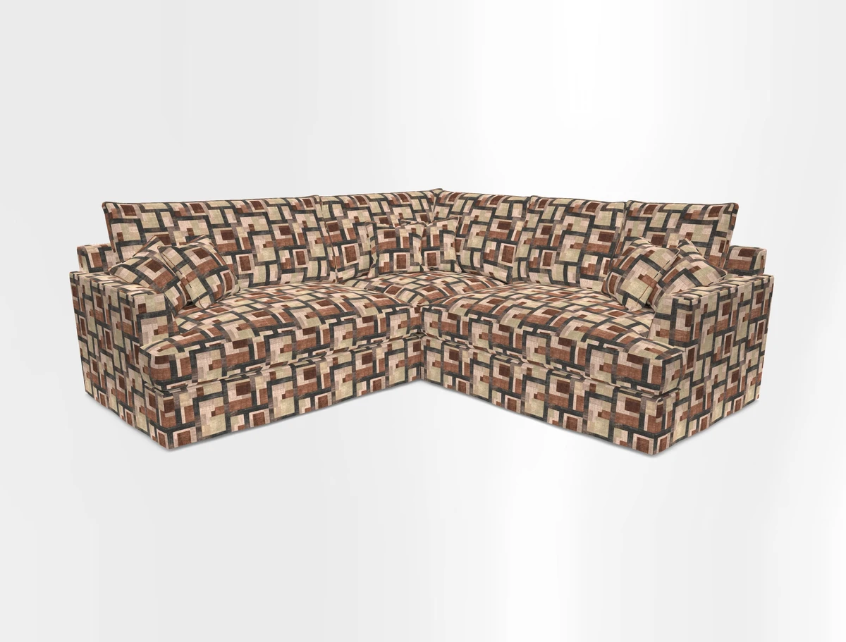 Slingsby Small Fitted Cover Corner Unit LHF & RHF in Two Tone Plain Biscuit.  Loose cover version available