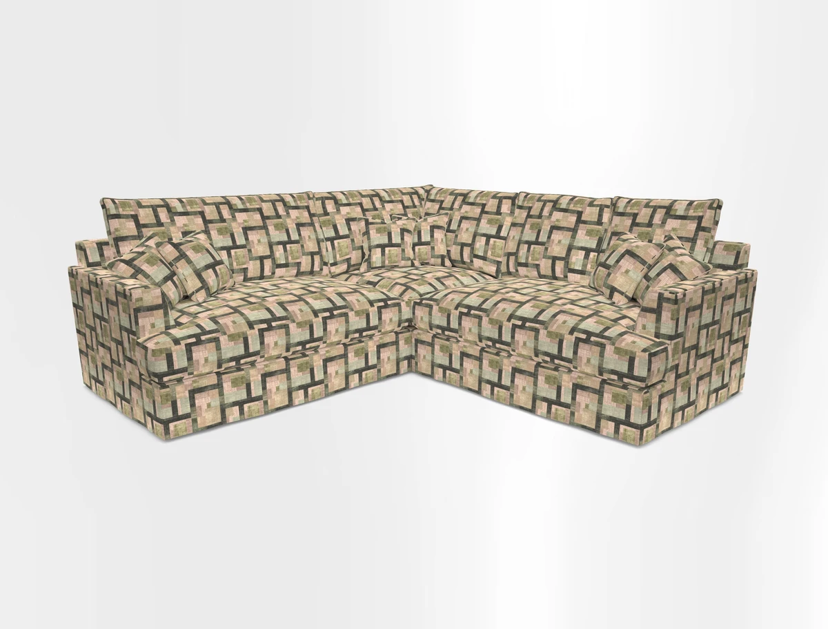 Slingsby Small Fitted Cover Corner Unit LHF & RHF in Two Tone Plain Biscuit.  Loose cover version available