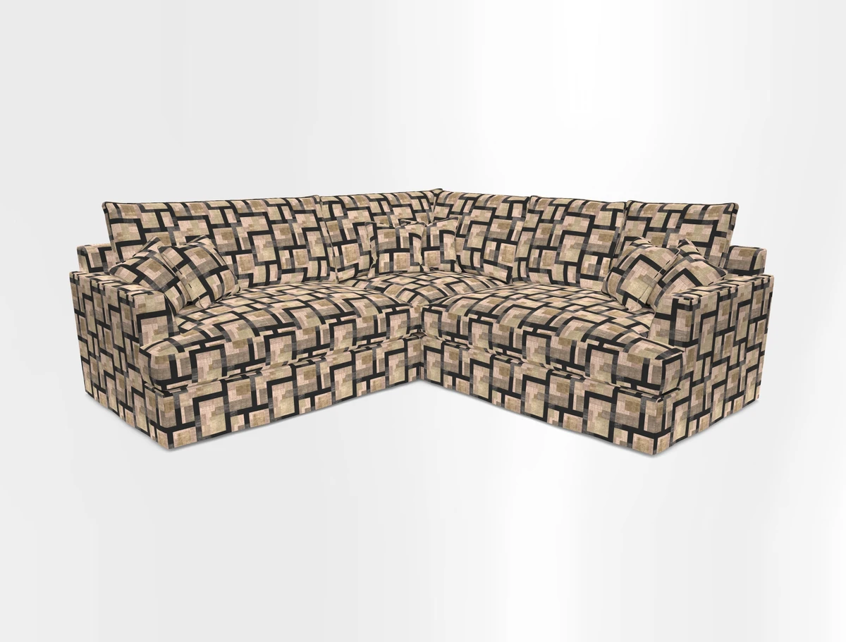 Slingsby Small Fitted Cover Corner Unit LHF & RHF in Two Tone Plain Biscuit.  Loose cover version available