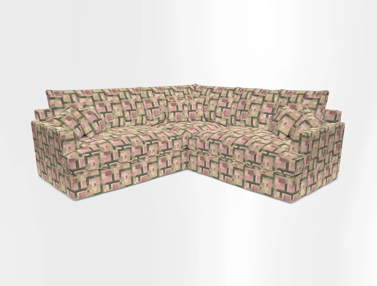 Slingsby Small Fitted Cover Corner Unit LHF & RHF in Two Tone Plain Biscuit.  Loose cover version available