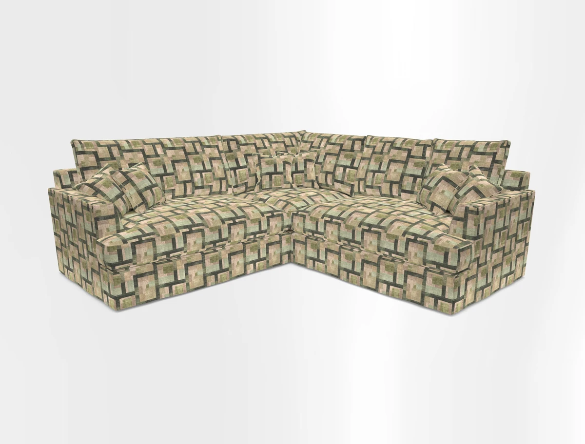 Slingsby Small Fitted Cover Corner Unit LHF & RHF in Two Tone Plain Biscuit.  Loose cover version available