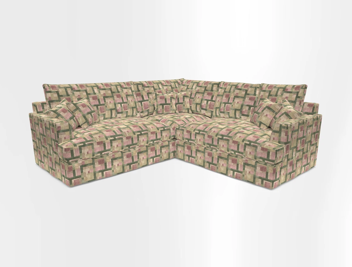 Slingsby Small Fitted Cover Corner Unit LHF & RHF in Two Tone Plain Biscuit.  Loose cover version available