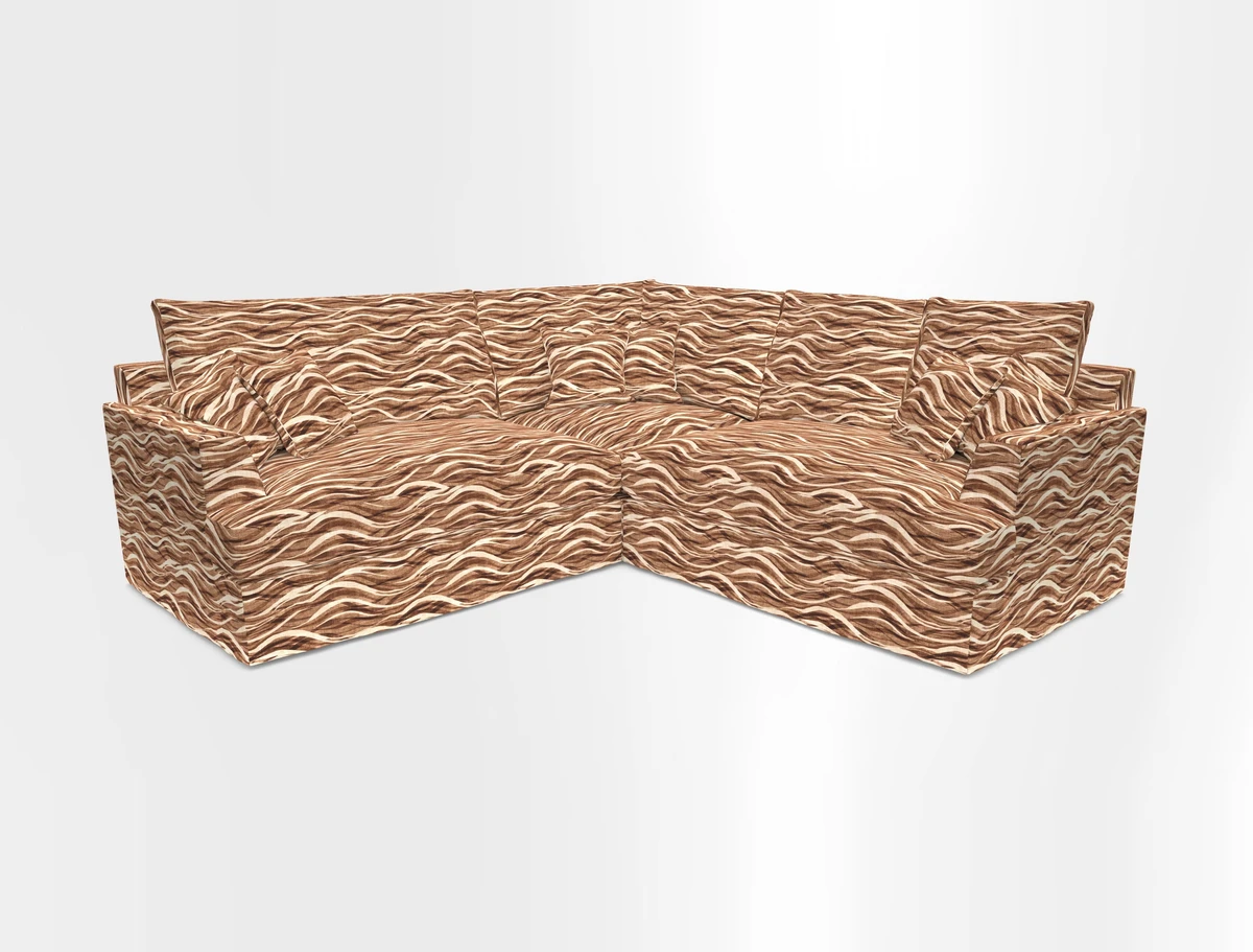 Slingsby Small Fitted Cover Corner Unit LHF & RHF in Two Tone Plain Biscuit.  Loose cover version available