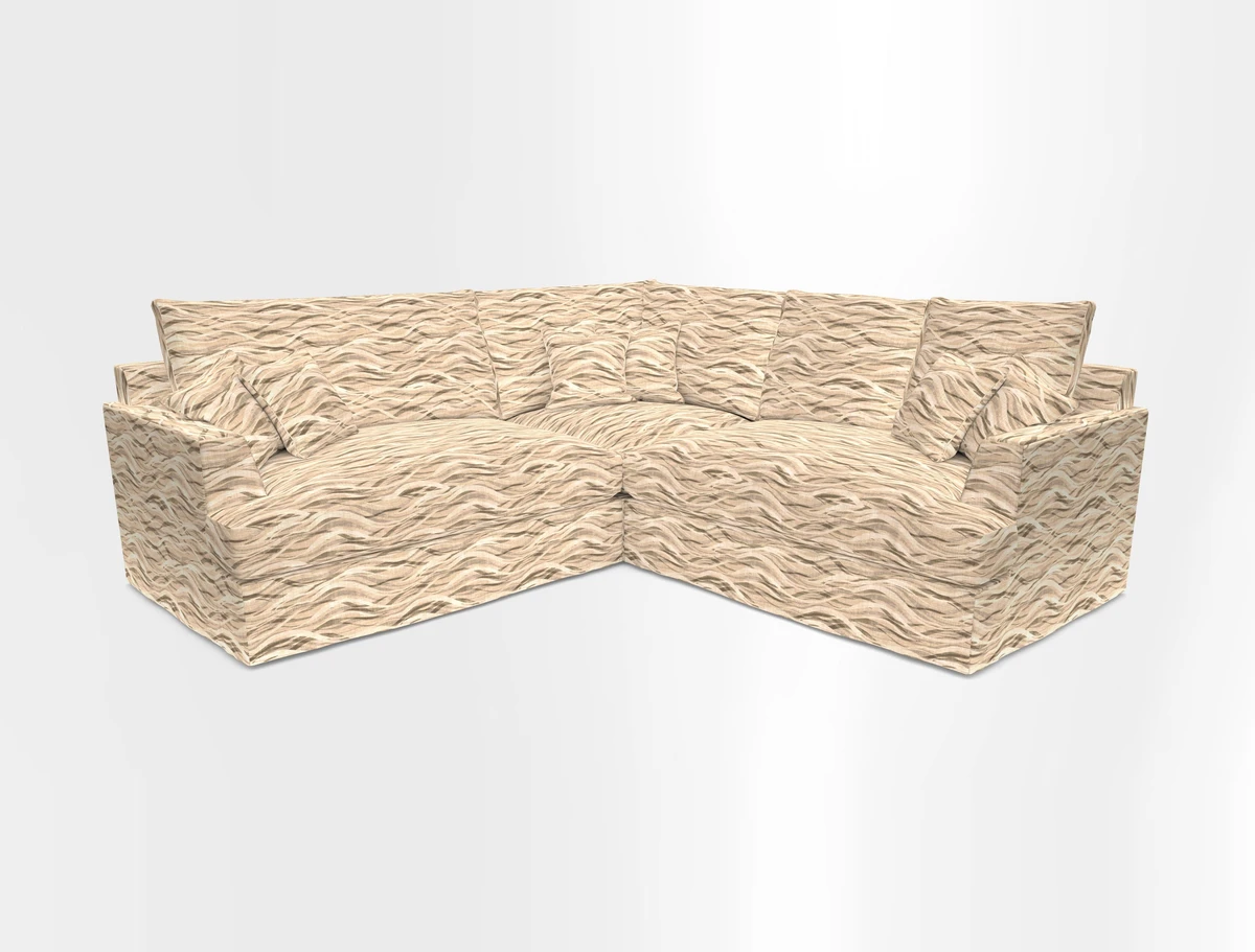 Slingsby Small Fitted Cover Corner Unit LHF & RHF in Two Tone Plain Biscuit.  Loose cover version available