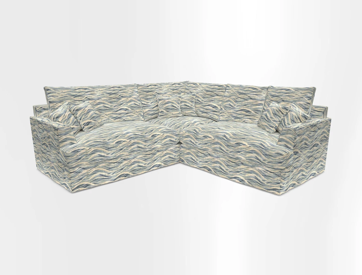 Slingsby Small Fitted Cover Corner Unit LHF & RHF in Two Tone Plain Biscuit.  Loose cover version available