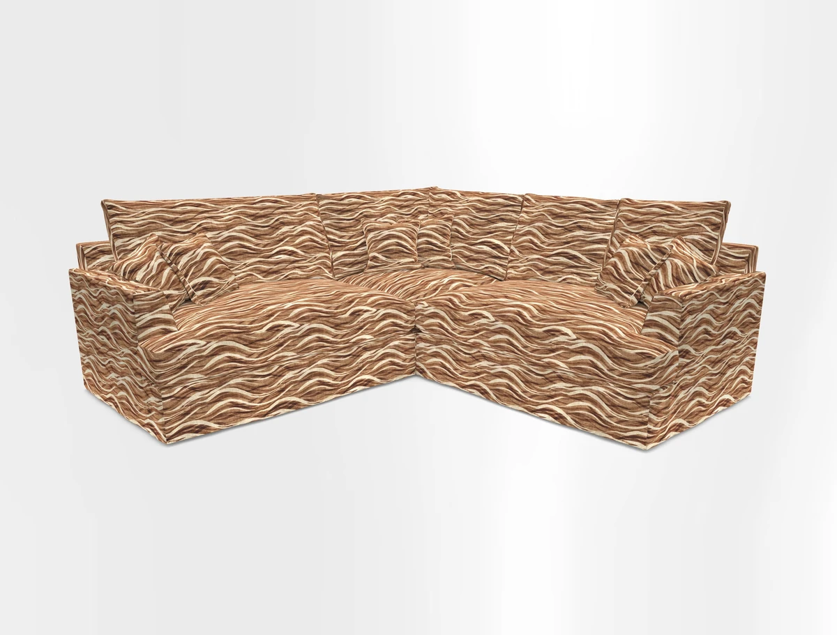Slingsby Small Fitted Cover Corner Unit LHF & RHF in Two Tone Plain Biscuit.  Loose cover version available