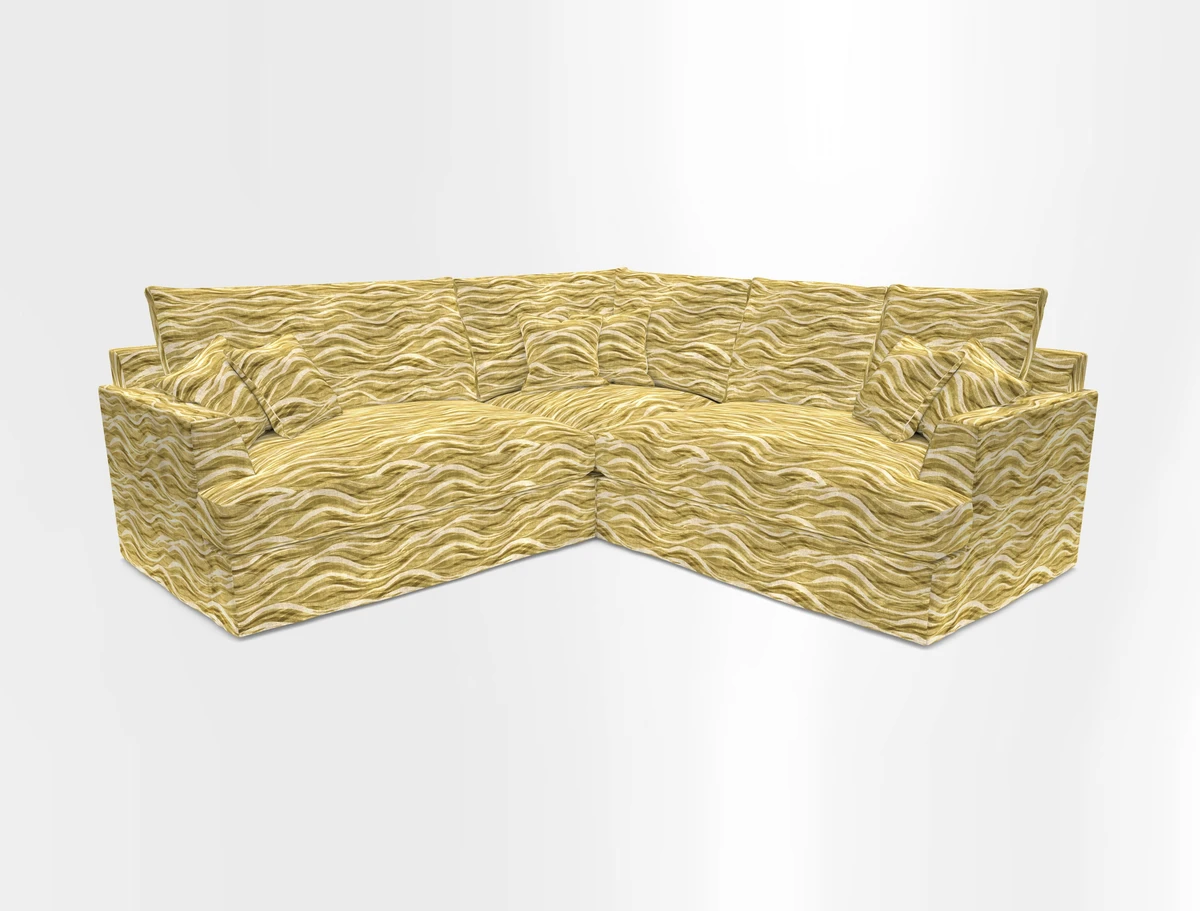 Slingsby Small Fitted Cover Corner Unit LHF & RHF in Two Tone Plain Biscuit.  Loose cover version available