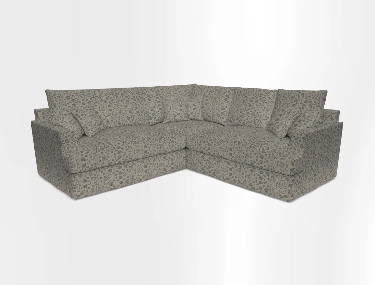 Slingsby Small Fitted Cover Corner Unit LHF & RHF in Two Tone Plain Biscuit.  Loose cover version available