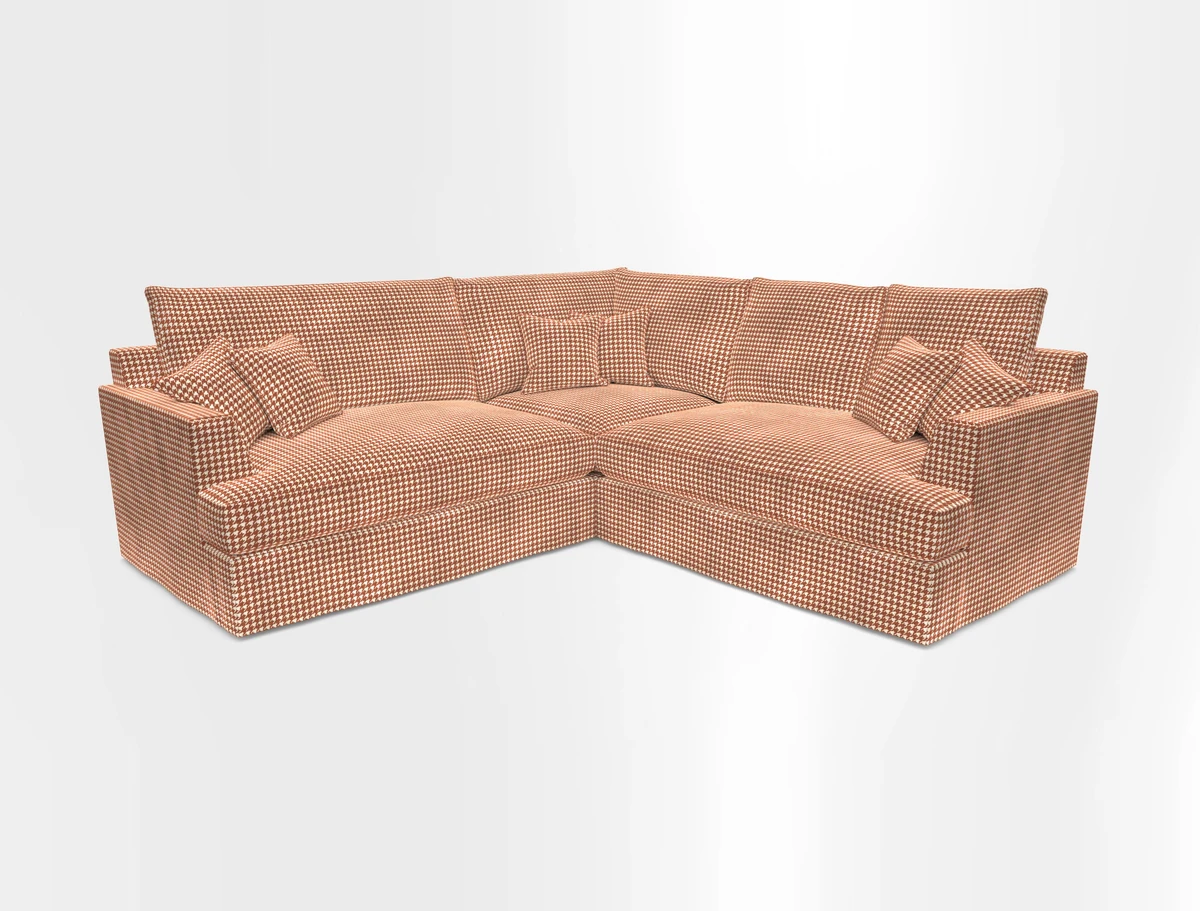 Slingsby Small Fitted Cover Corner Unit LHF & RHF in Two Tone Plain Biscuit.  Loose cover version available
