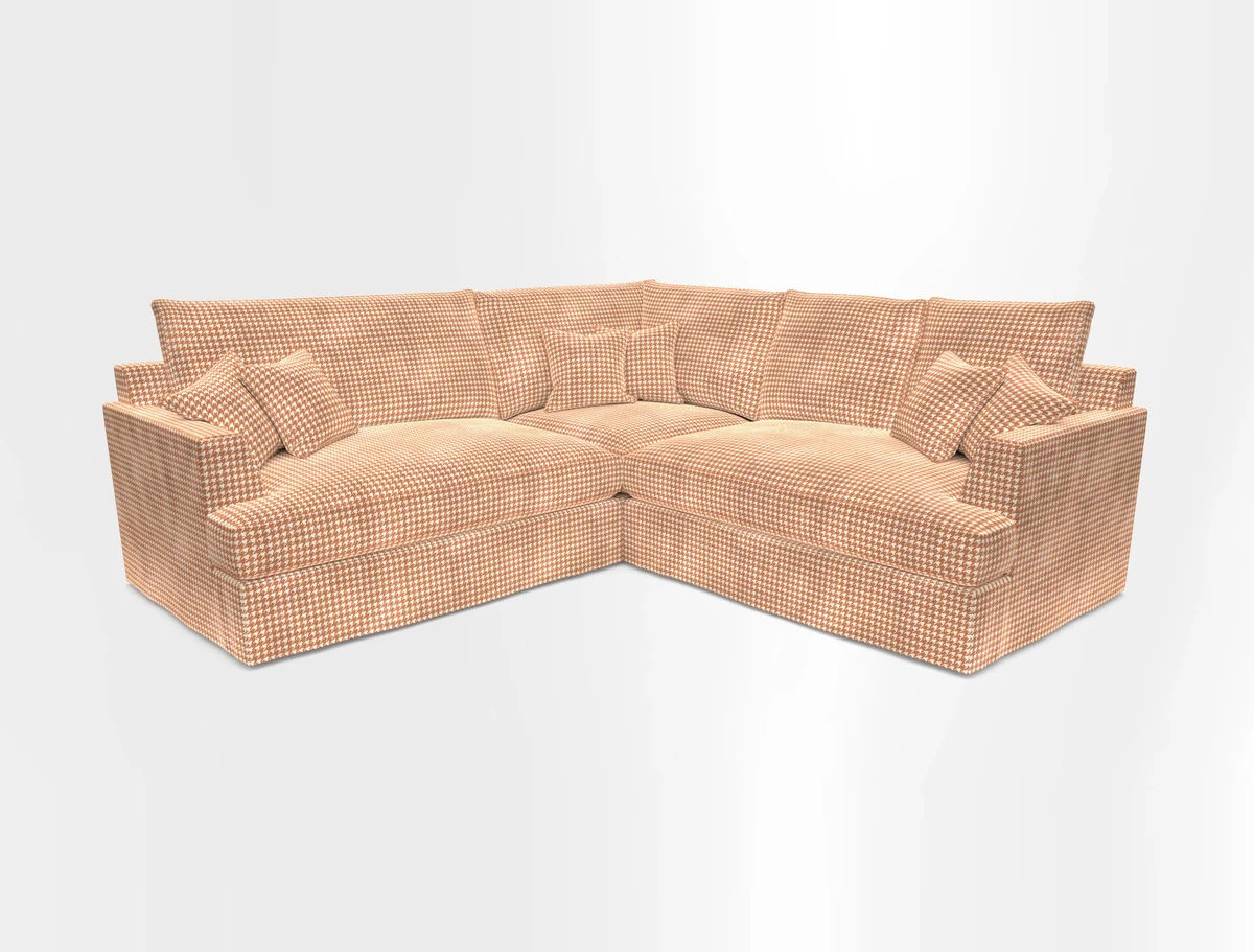Slingsby Small Fitted Cover Corner Unit LHF & RHF in Two Tone Plain Biscuit.  Loose cover version available