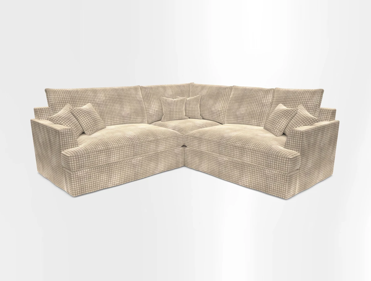Slingsby Small Fitted Cover Corner Unit LHF & RHF in Two Tone Plain Biscuit.  Loose cover version available
