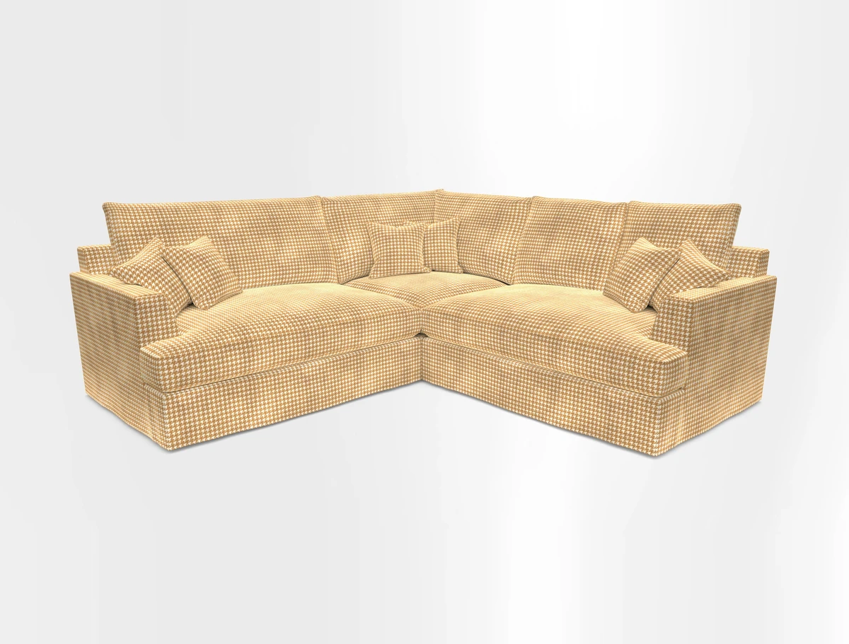 Slingsby Small Fitted Cover Corner Unit LHF & RHF in Two Tone Plain Biscuit.  Loose cover version available