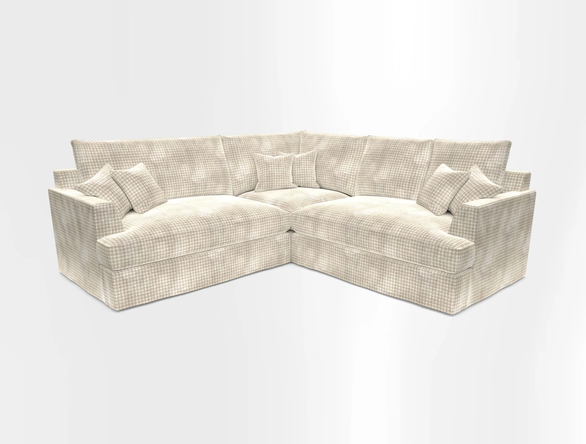 Slingsby Small Fitted Cover Corner Unit LHF & RHF in Two Tone Plain Biscuit.  Loose cover version available