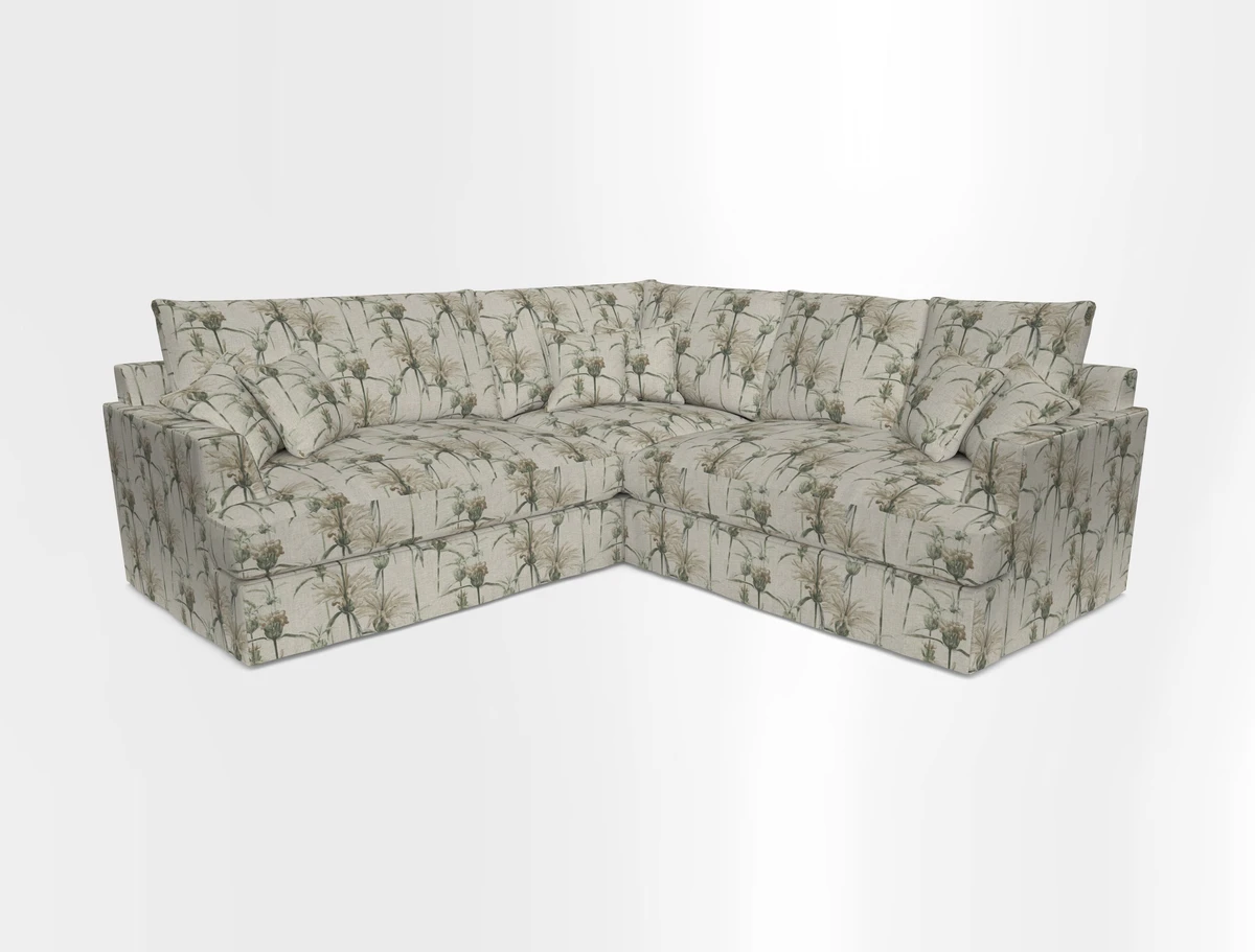 Slingsby Small Fitted Cover Corner Unit LHF & RHF in Two Tone Plain Biscuit.  Loose cover version available