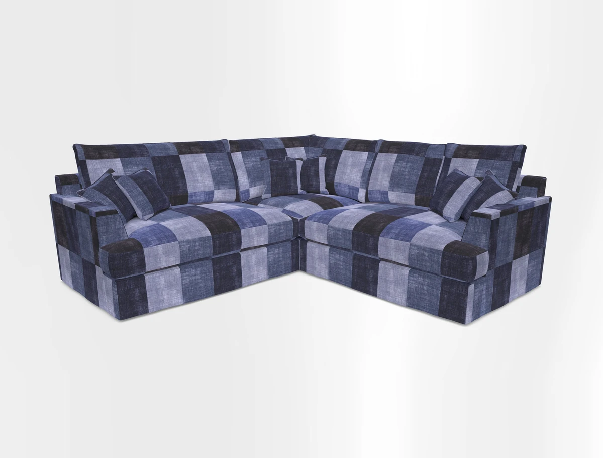 Slingsby Small Fitted Cover Corner Unit LHF & RHF in Two Tone Plain Biscuit.  Loose cover version available