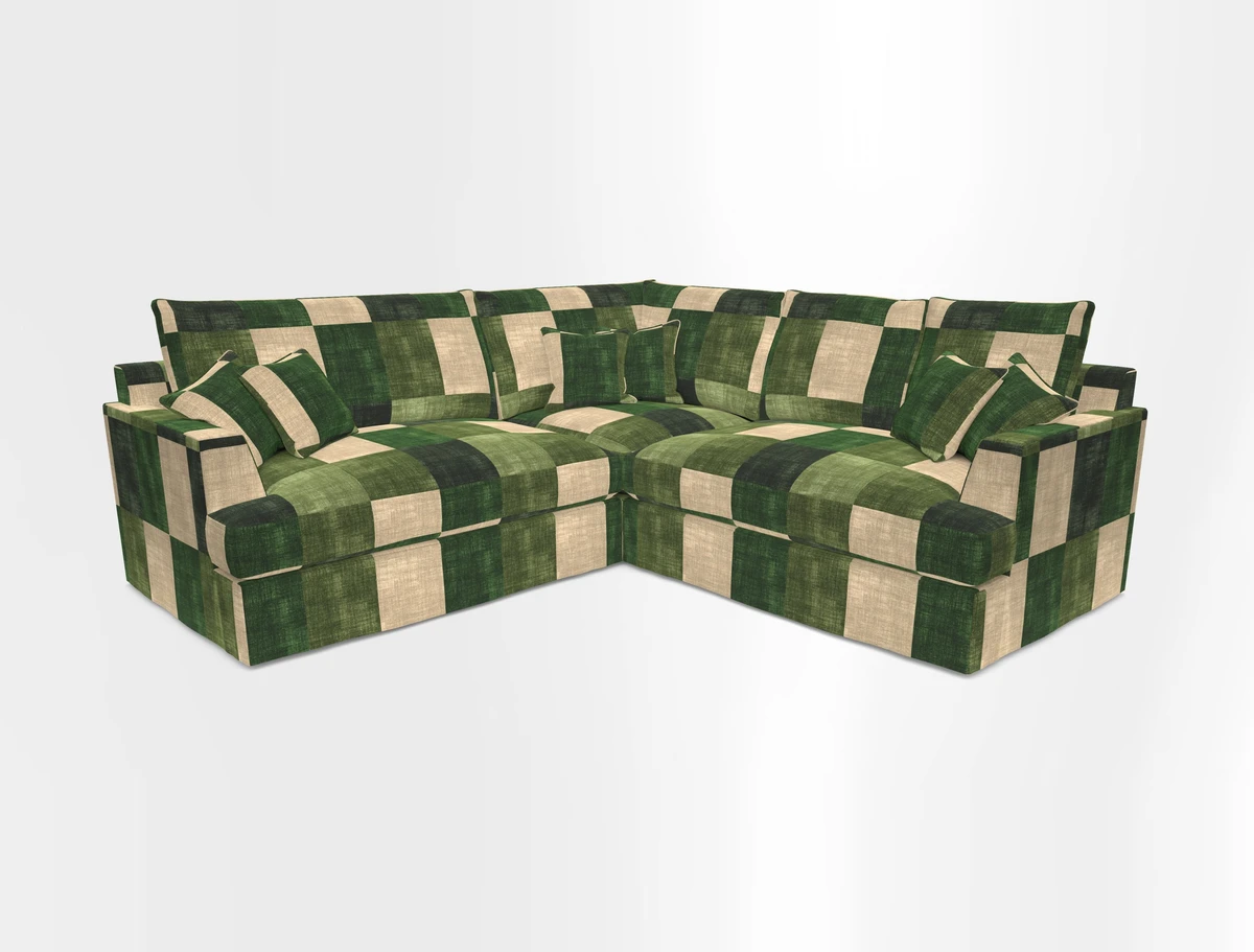 Slingsby Small Fitted Cover Corner Unit LHF & RHF in Two Tone Plain Biscuit.  Loose cover version available