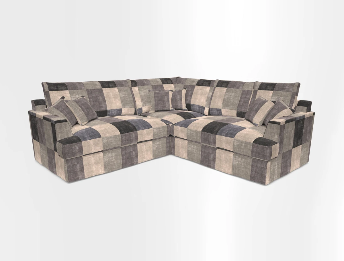 Slingsby Small Fitted Cover Corner Unit LHF & RHF in Two Tone Plain Biscuit.  Loose cover version available