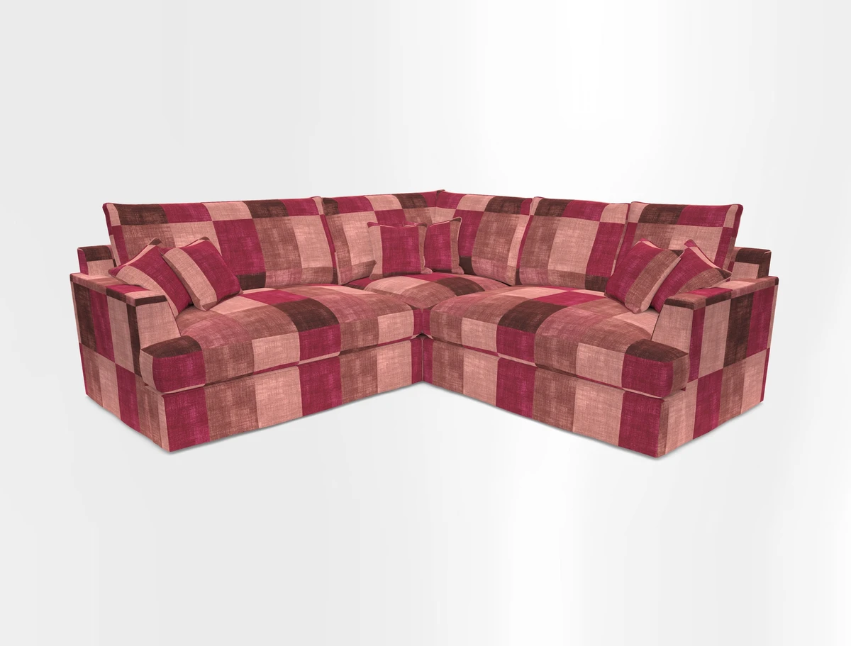 Slingsby Small Fitted Cover Corner Unit LHF & RHF in Two Tone Plain Biscuit.  Loose cover version available