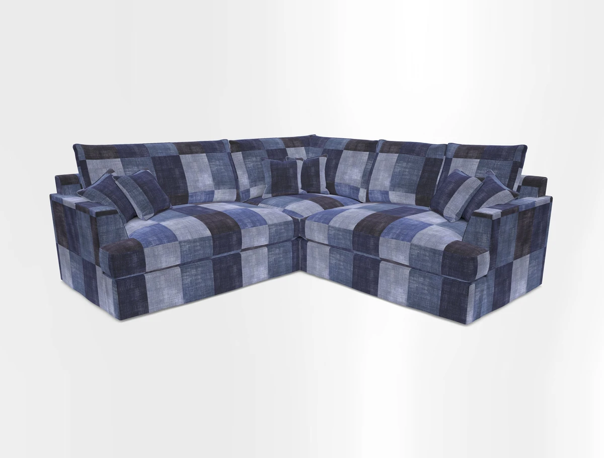 Slingsby Small Fitted Cover Corner Unit LHF & RHF in Two Tone Plain Biscuit.  Loose cover version available