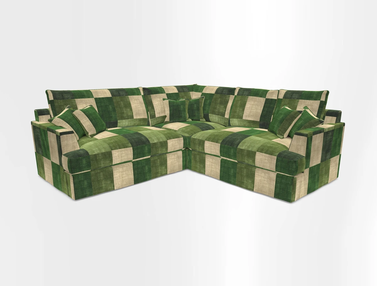 Slingsby Small Fitted Cover Corner Unit LHF & RHF in Two Tone Plain Biscuit.  Loose cover version available