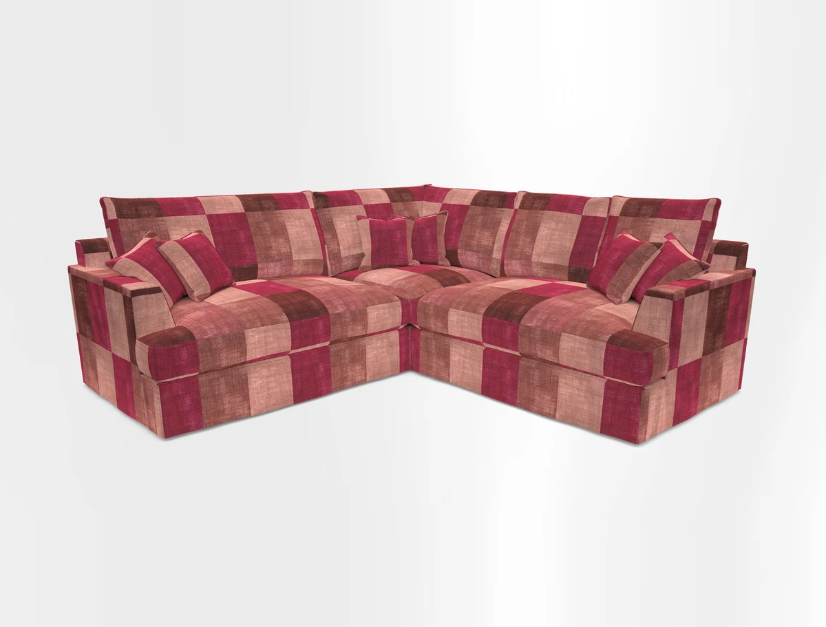 Slingsby Small Fitted Cover Corner Unit LHF & RHF in Two Tone Plain Biscuit.  Loose cover version available