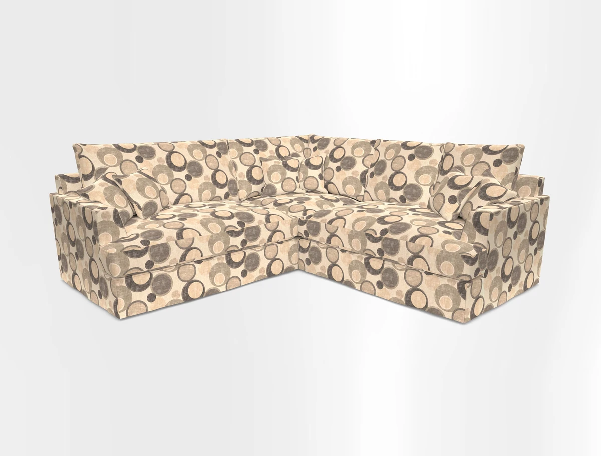 Slingsby Small Fitted Cover Corner Unit LHF & RHF in Two Tone Plain Biscuit.  Loose cover version available