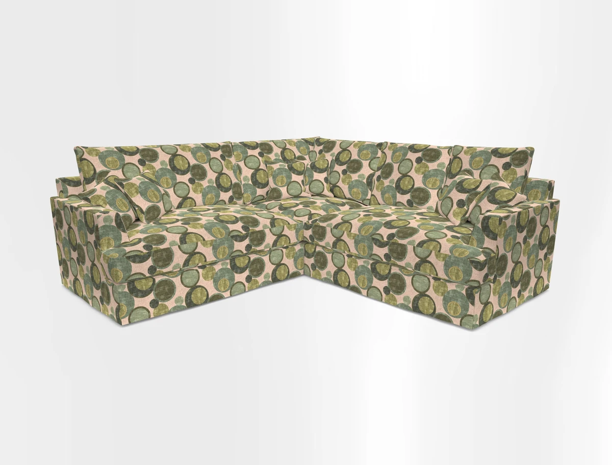 Slingsby Small Fitted Cover Corner Unit LHF & RHF in Two Tone Plain Biscuit.  Loose cover version available