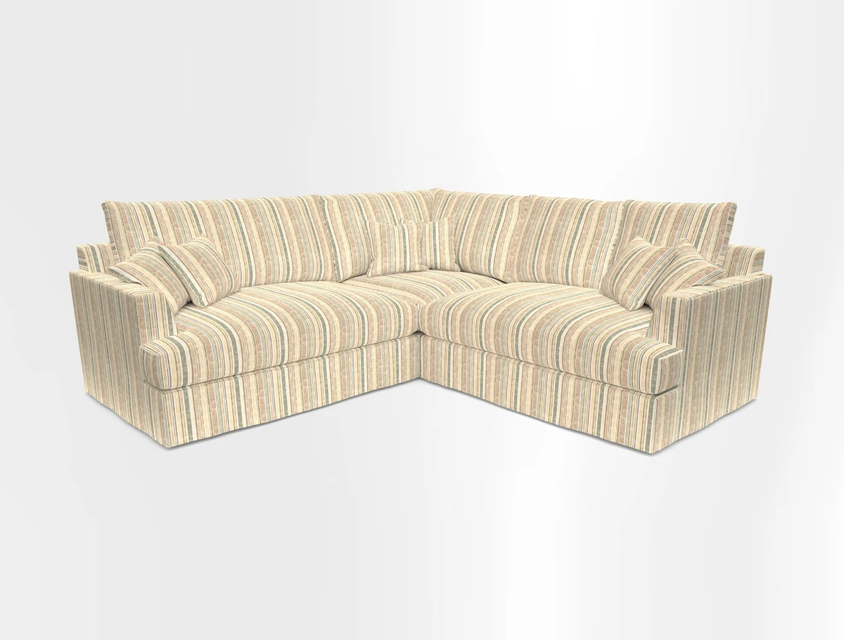 Slingsby Small Fitted Cover Corner Unit LHF & RHF in Two Tone Plain Biscuit.  Loose cover version available