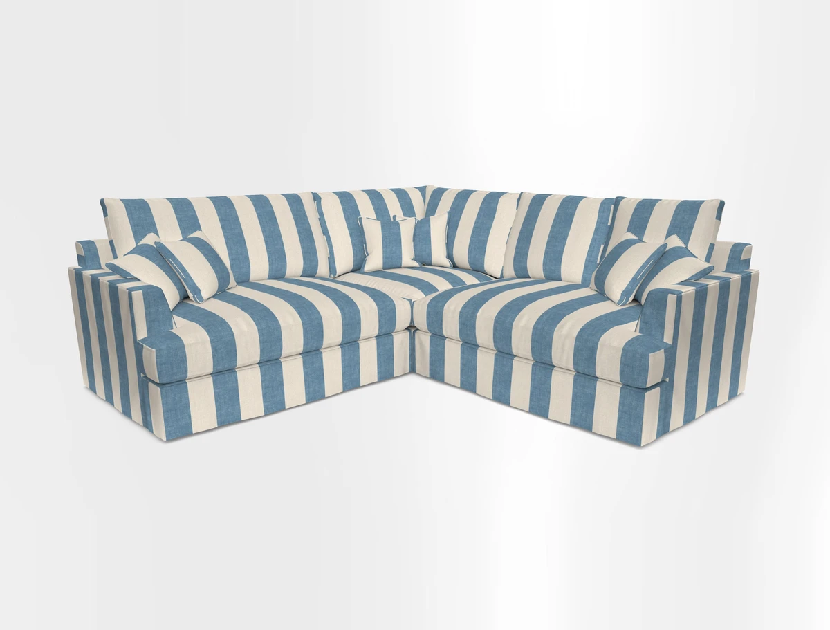 Slingsby Small Fitted Cover Corner Unit LHF & RHF in Two Tone Plain Biscuit.  Loose cover version available