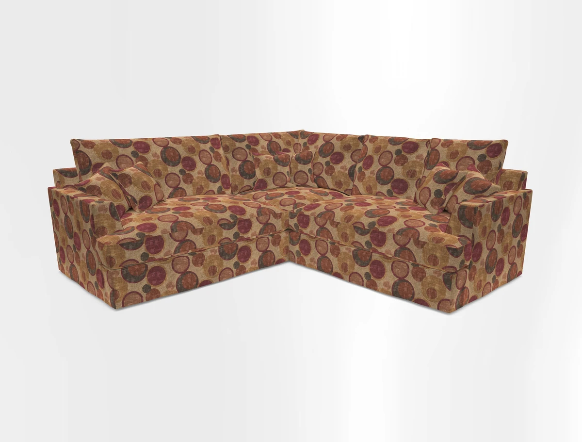 Slingsby Small Fitted Cover Corner Unit LHF & RHF in Two Tone Plain Biscuit.  Loose cover version available