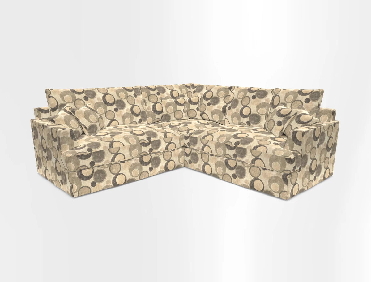Slingsby Small Fitted Cover Corner Unit LHF & RHF in Two Tone Plain Biscuit.  Loose cover version available