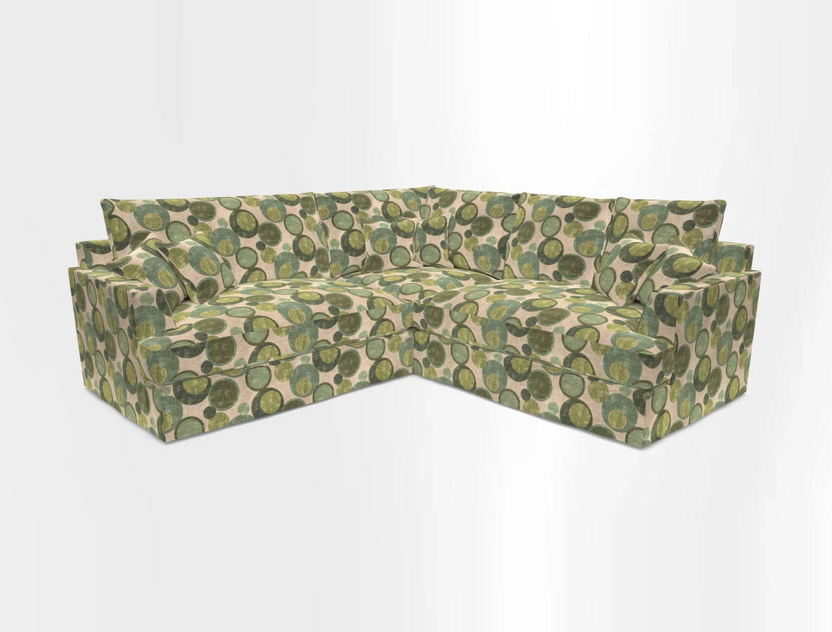 Slingsby Small Fitted Cover Corner Unit LHF & RHF in Two Tone Plain Biscuit.  Loose cover version available