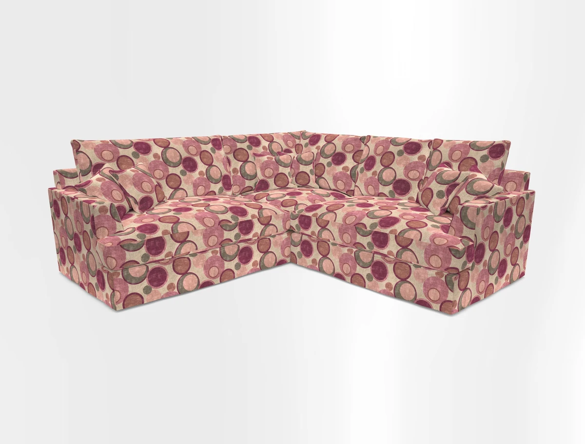 Slingsby Small Fitted Cover Corner Unit LHF & RHF in Two Tone Plain Biscuit.  Loose cover version available