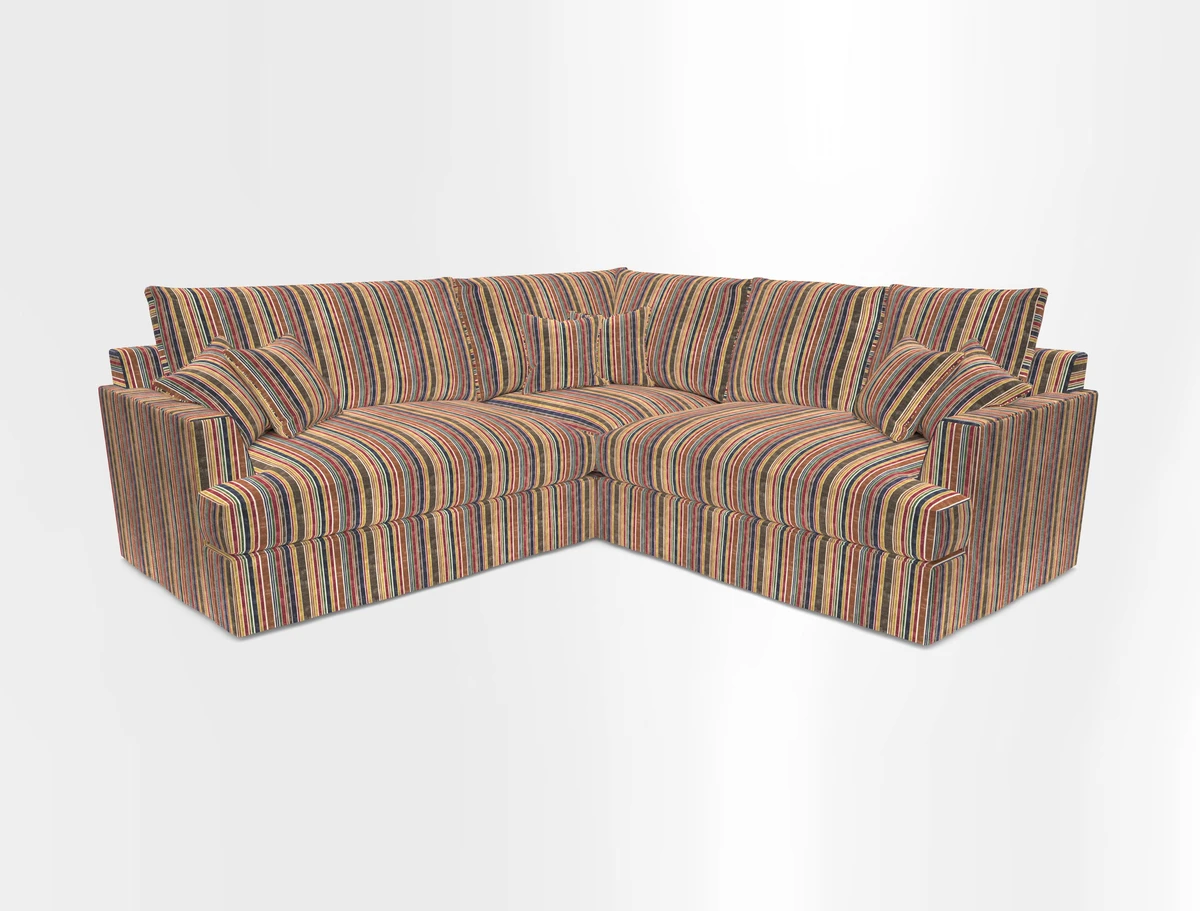 Slingsby Small Fitted Cover Corner Unit LHF & RHF in Two Tone Plain Biscuit.  Loose cover version available