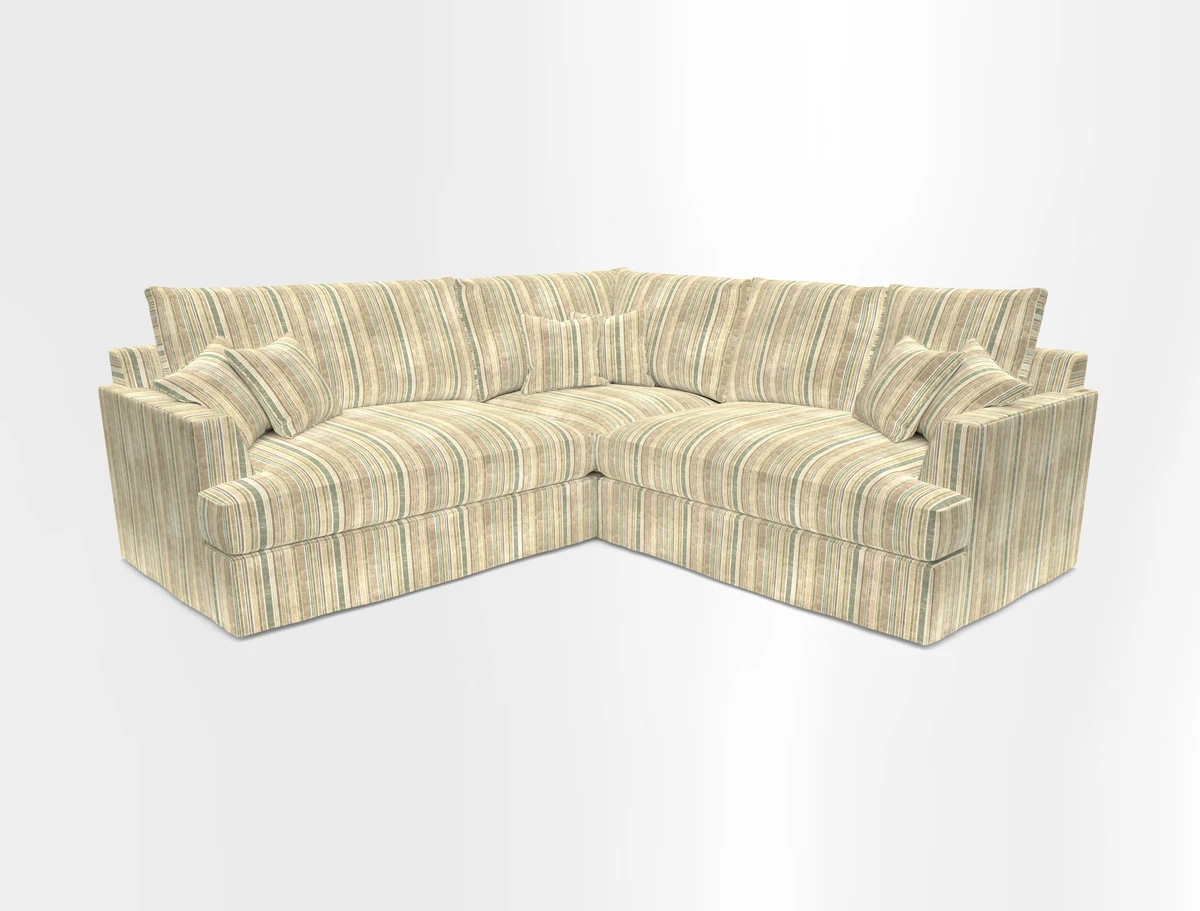 Slingsby Small Fitted Cover Corner Unit LHF & RHF in Two Tone Plain Biscuit.  Loose cover version available