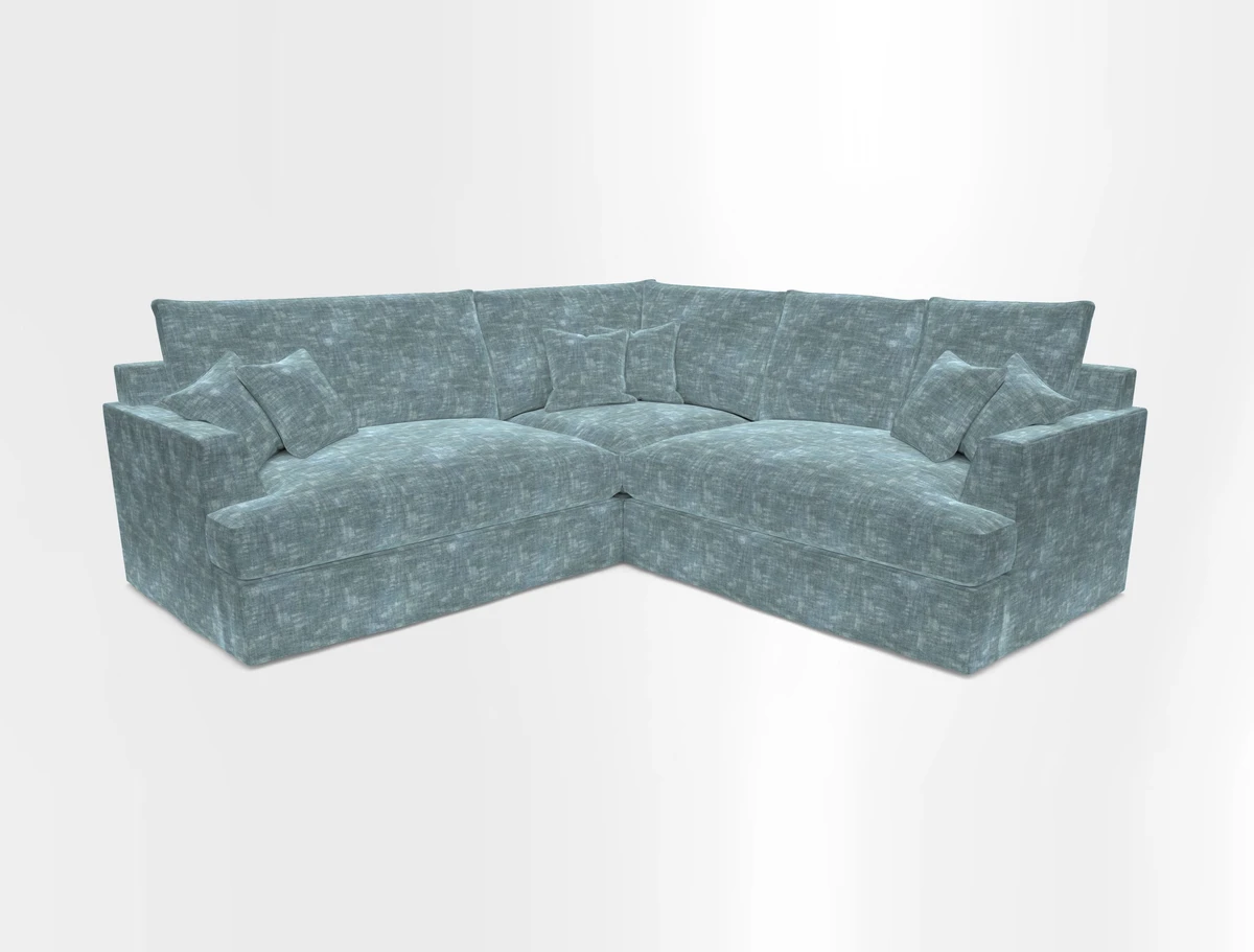 Slingsby Small Fitted Cover Corner Unit LHF & RHF in Two Tone Plain Biscuit.  Loose cover version available
